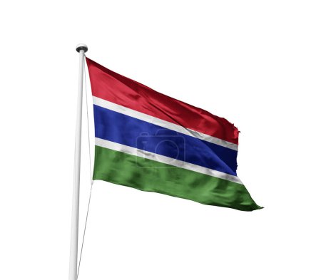 Gambia waving flag against white background