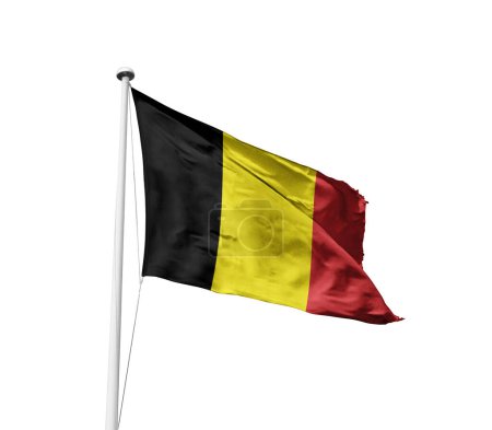 Foto de Bélgica ondeando bandera contra fondo blanco - Imagen libre de derechos