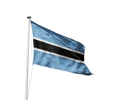 Botswana waving flag against white background