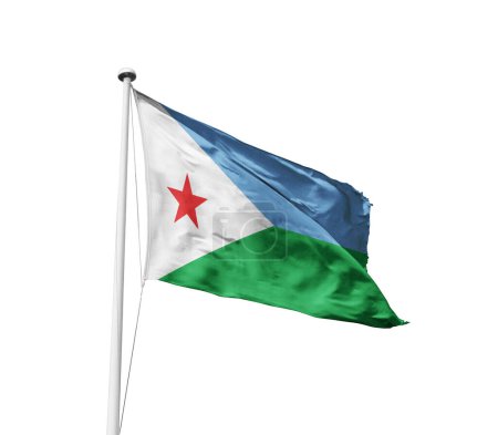 Photo for Djibouti waving flag against white background - Royalty Free Image