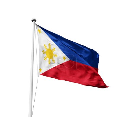 Foto de Filipinas ondeando bandera contra fondo blanco - Imagen libre de derechos