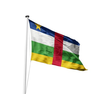 Central African Republic waving flag against white background