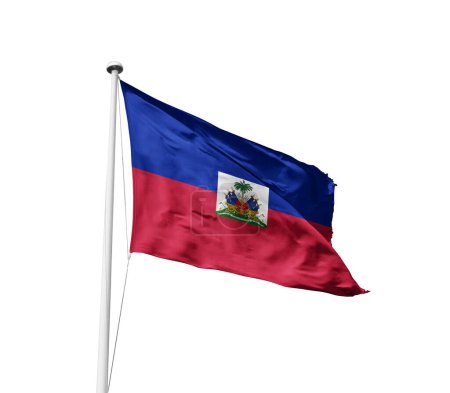 Photo for Haiti waving flag against white background - Royalty Free Image