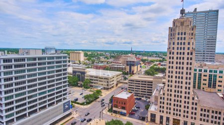 Foto de Imagen de Downtown Fort Wayne, Indiana antena de edificios - Imagen libre de derechos