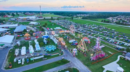 Photo for Image of Carnival aerial during dusk in midwest America county fair - Royalty Free Image