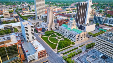 Photo for Image of Aerial side view of Allen County courthouse in downtown Fort Wayne - Royalty Free Image