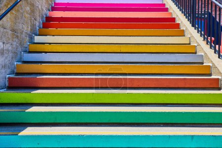 Obraz z bliska widok stałych kolorów na krawędzi pastelowych kolorowych schodów