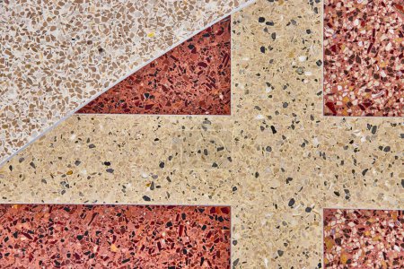 Foto de Imagen de suelo de terrazo abstracto con formas geométricas abstractas formando libremente el número 4 - Imagen libre de derechos