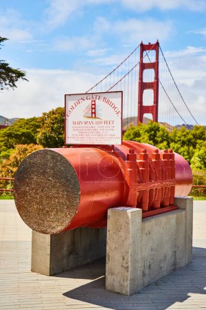 Photo for Image of Cross section of Golden Gate Bridge cable on bright summer day - Royalty Free Image