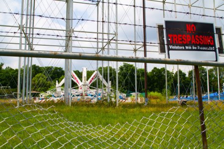 Photo for Decay and Desolation: No Trespassing at Angolas Abandoned Fun Spot Amusement Park, Indiana - Royalty Free Image