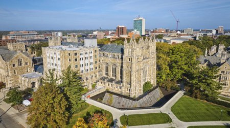 Photo for Aerial View of Gothic Architecture at University of Michigan, Ann Arbor Showcasing Urban Development - Royalty Free Image