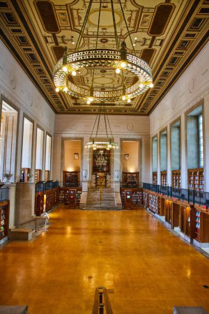 Photo for Grand library interior in Indianapolis, highlighting Black Literature and Culture, adorned with classical architecture and filled with books - a symbol of knowledge and history, 2023 - Royalty Free Image