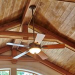 2015 Indiana home featuring a vaulted wooden ceiling with a reversible blade ceiling fan and central light, designed s