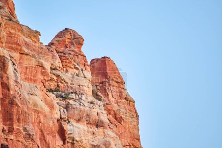 Photo for Majestic Red Rock Formation in Sedona, Arizona 2016, Showcasing Geological Layers Under Bright Blue Sky - Royalty Free Image