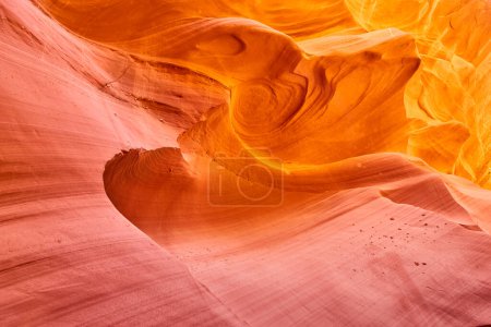 Photo for Golden hour view of Antelope Canyons breathtaking sandstone formations in Arizona, 2016 - a showcase of natures undisturbed artistry and geological wonder - Royalty Free Image