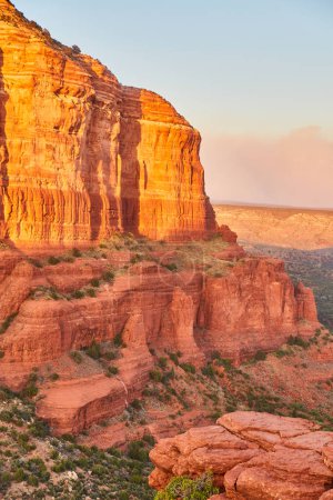 Photo for Majestic Red Sandstone Cliff at Sunset in Sedona, Arizona, 2016 - A Display of Desert Beauty and Geological Wonder - Royalty Free Image