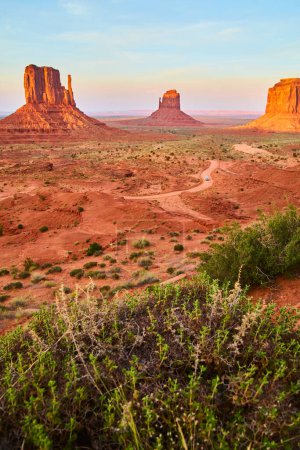 Photo for Sunset Glow Over Monument Valley, a Scenic Desert Escape in Arizona, 2016 - Royalty Free Image