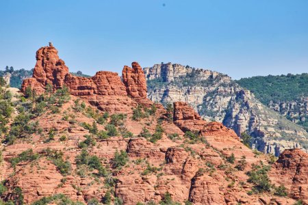 Breathtaking View of Sedonas Iconic Red Rock Formations Under Bright Blue Skies, 2016
