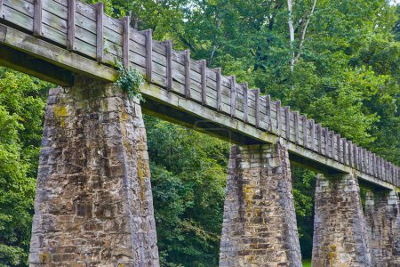 Historic Wooden Bridge at Spring Mills State Park, Indiana - A Rustic Charm Nestled in Lush Conservation Area 2017