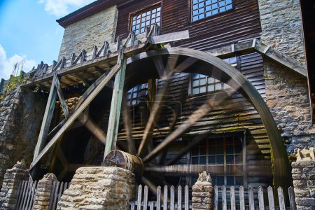 Old Waterwheel Mill at Spring Mills State Park, Indiana - A Rustic Display of Renewable Energy and Heritage
