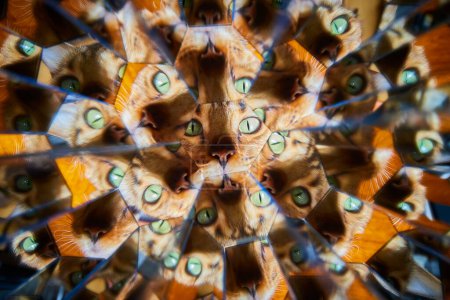 Kaleidoscopic Symphony of an Abstract Bengal Cats Stare, Captured in Fort Wayne, Indiana