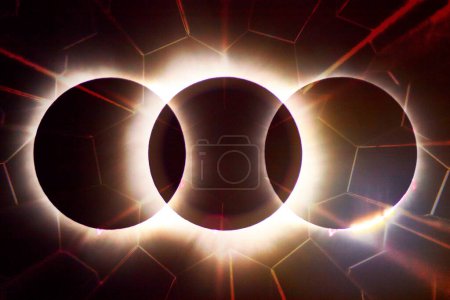 Eclipse solar dramático capturado en Spiceland, Indiana - Majestic Corona and Bailys Beads Illuminate Sky, 8 de abril de 2024