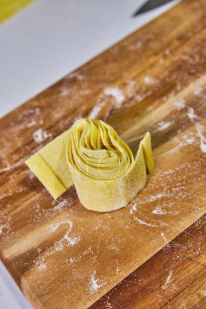 Handcrafted Pappardelle Pasta in Artisanal Kitchen, a Delightful Display of Culinary Skill in Fort Wayne, Indiana