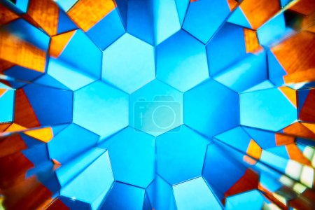 Lebendige kaleidoskopische Muster in Fort Wayne - ein Ausbruch geometrischer Symmetrie und Farbe