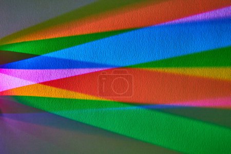 Vibrant Rainbow Light Display, showcasing abstract color theory through an intense flashlight projection in Fort Wayne, Indiana