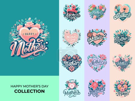 Téléchargez les photos : Une salutation de la fête des mères en suggérant un logo à thème floral qui utilise le texte typographique comme élément visuel principal - en image libre de droit