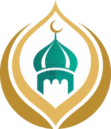 Discover sleek Islamic logo designs in vector format against pristine white backgrounds, exuding minimalist elegance.