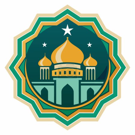 Eine Sammlung komplizierter Vektordesigns, inspiriert von islamischer Kunst, mit geometrischen Mustern auf minimalistischem weißem Hintergrund, geeignet für Logos oder Abzeichen