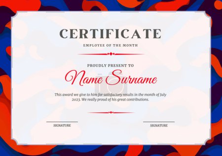 A sophisticated certificate design featuring an abstract background, perfect for acknowledging achievements and expressing appreciation.