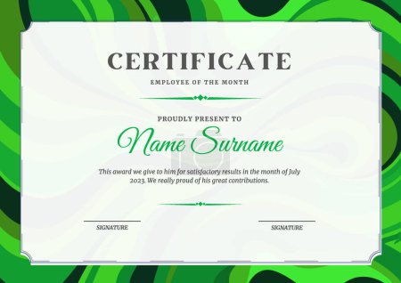 A sophisticated certificate design featuring an abstract background, perfect for acknowledging achievements and expressing appreciation.