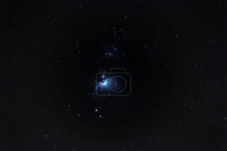 Photo for Astrophotography of the emission nebula Orion Nebula M42 with 500mm at 20 seconds exposure in the night sky near Darmstadt, Germany on February 12, 2023 at 10 p.m - Royalty Free Image