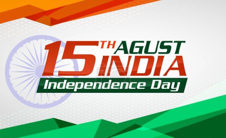 Illustration for Vector festive illustration of independence day in India celebration on August 15. vector design elements of the national day. holiday graphic icons. National day - Royalty Free Image