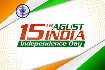 Illustration for Vector festive illustration of independence day in India celebration on August 15. vector design elements of the national day. holiday graphic icons. National day - Royalty Free Image