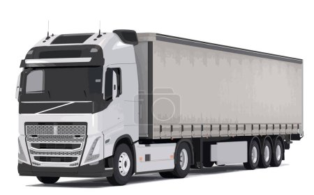 Illustration for Haul diesel isolated load lorry machine work safety truck trailer icon vector template graphic design style concept modern white background - Royalty Free Image
