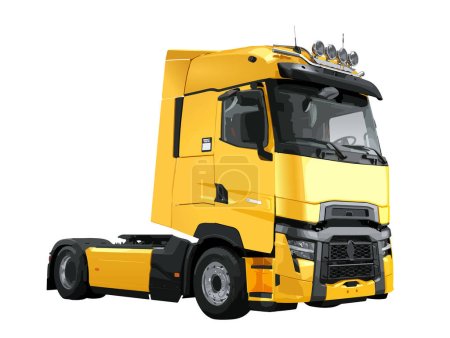 Téléchargez les illustrations : Chariot diesel isolé charge camion machine travailler sécurité camion remorque icône vecteur - en licence libre de droit
