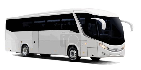 Téléchargez les illustrations : Bus transport public conception vectoriel modèle isolé blanc - en licence libre de droit