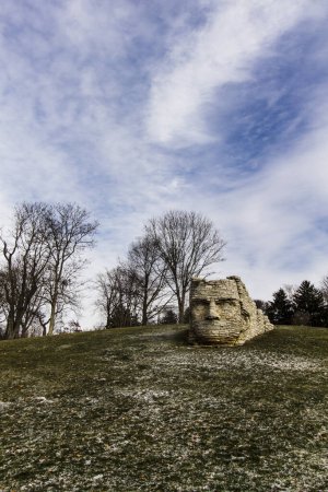 Photo for View of Chief Leatherlips, Scioto Park in Winter, Dublin, Ohio - Royalty Free Image