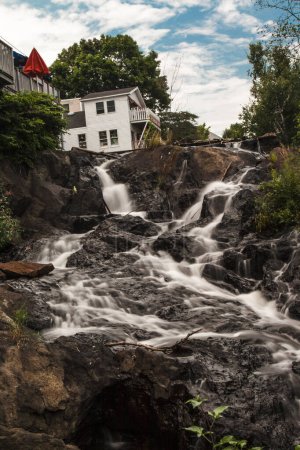 Megunticook Falls im Sommer, Camden, Maine