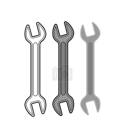 Schraubenschlüssel isoliert. Reparaturwerkzeug-Symbol. Vektorillustration
