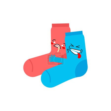 Illustration for Socks sex. Sock intercourse. Socks reproduction. vector illustration - Royalty Free Image