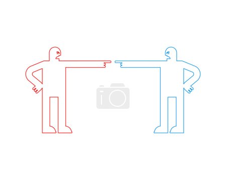 Illustration for Opponents shout and swear. two people quarrel - Royalty Free Image