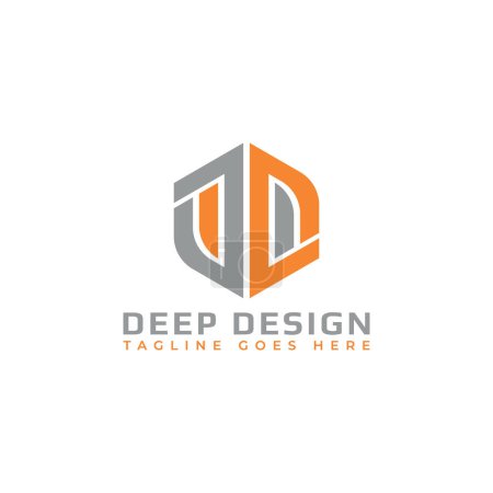 Illustration for Abstract initial letter D or DD logo in orange-grey color isolated in white background applied for artisan tile company logo also suitable for the brands or companies have initial name DD or D. - Royalty Free Image