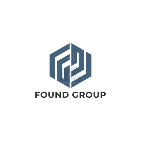 Illustration for Abstract initial letter FG or GF logo in blue color isolated in white background applied for tax consulting and compliance firm logo also suitable for the brands or companies have initial name GF or FG. - Royalty Free Image