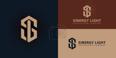 Abstract initial letter SL or LS logo in gold color isolated in blue navy backgrounds applied for business and consulting logo also suitable for the brands or companies have initial name LS or SL.