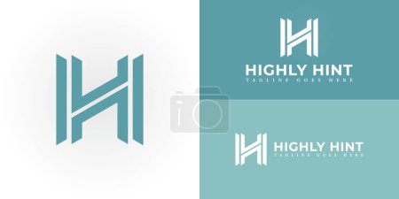 Résumez la lettre initiale H ou HH en bleu, isolée sur un fond blanc. Lettre initiale H ou HH Hexagon Hero logo design vecteur appliqué pour le modèle d'inspiration design logo entreprise de construction