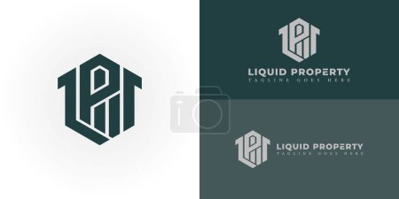 Abstract initial letter LP or PL logo in deep green color isolated in white and green backgrounds applied for business property logo also suitable for the brand or company have initial name PL or LP